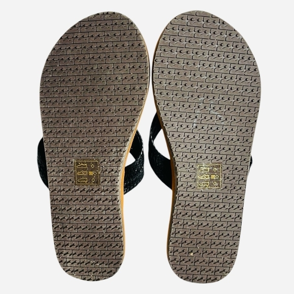 BILLABONG KAI Women’s Off Black Braided Vegan Leather Sandals Flip Flops 6.5 - Picture 4 of 8